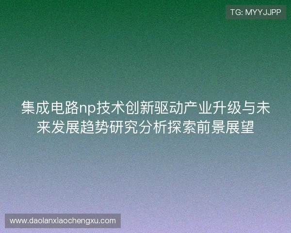 集成电路np技术创新驱动产业升级与未来发展趋势研究分析探索前景展望